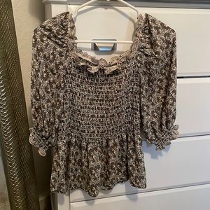 Olive green Off the shoulder Max Studio top